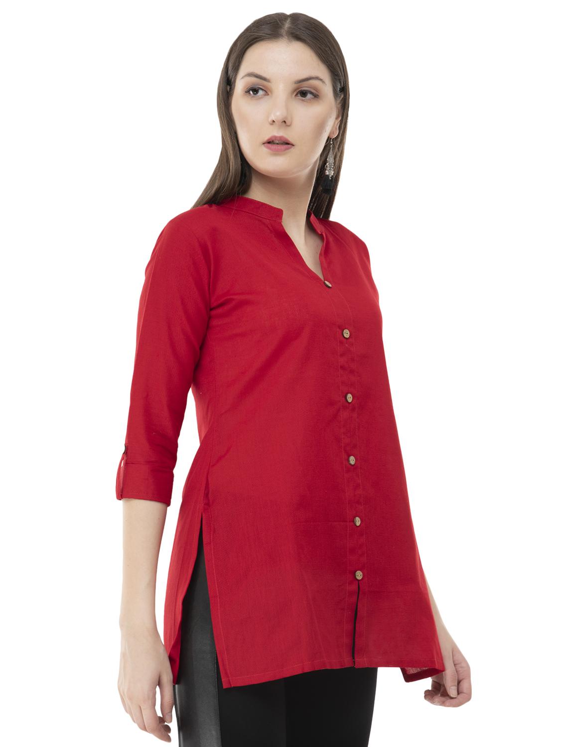 solid straight kurti - 16366675 -  Standard Image - 1