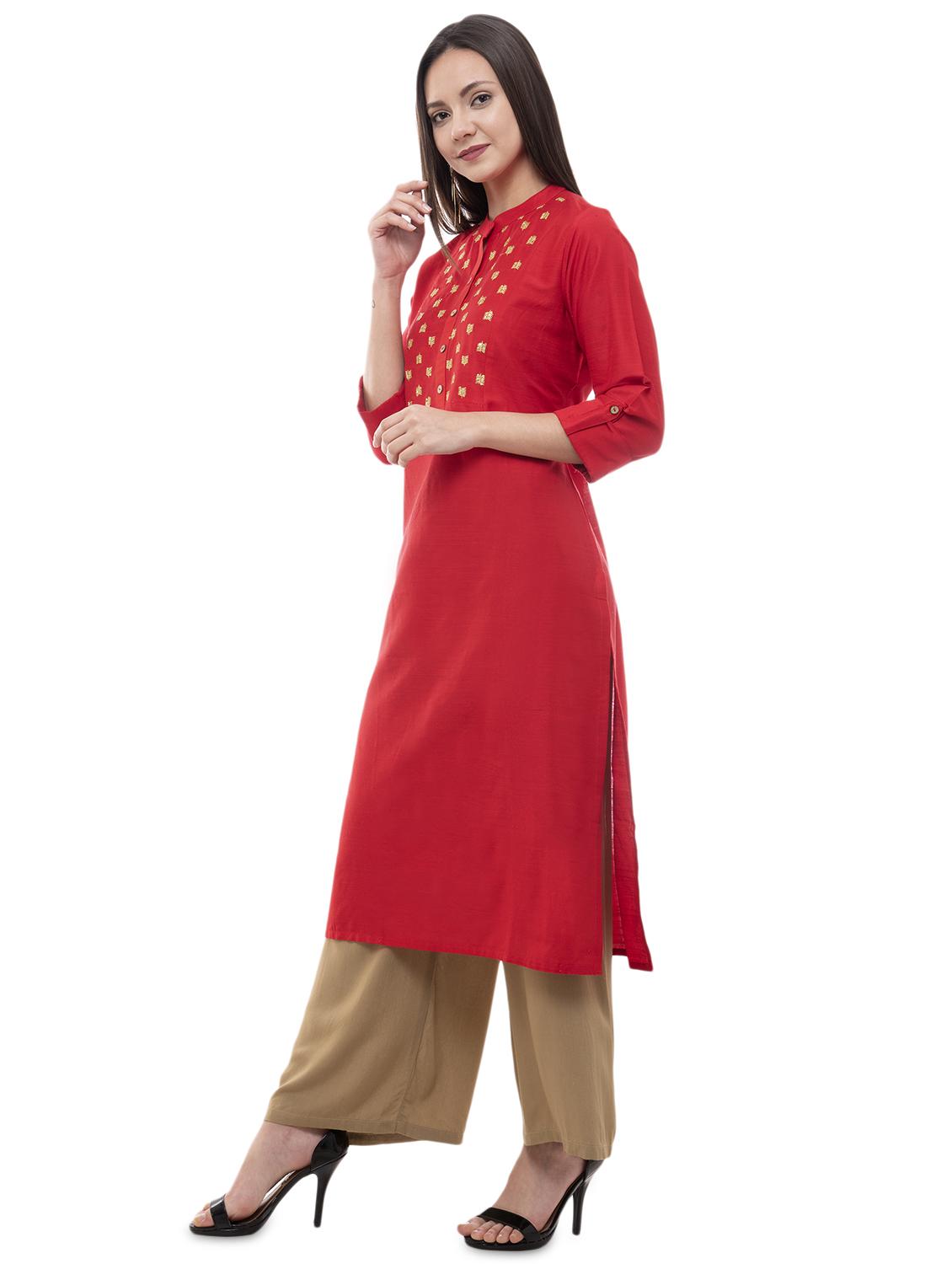 sequined straight kurta - 16366683 - Standard Image - 1