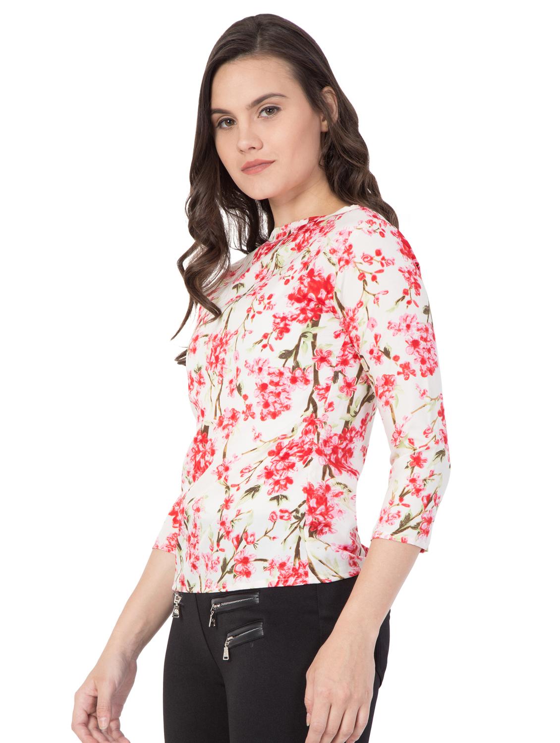 boat neck floral top - 16368030 - Standard Image - 1