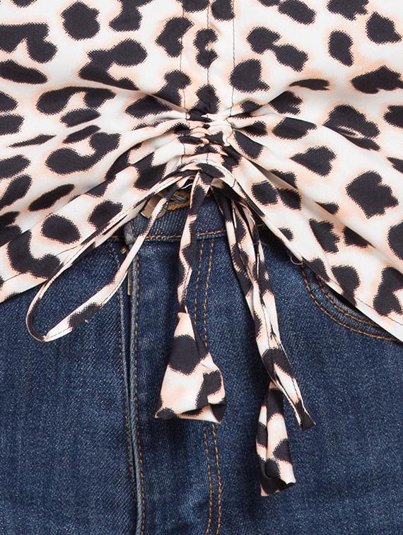 ruched detail animal printed top - 16368038 - Standard Image - 4