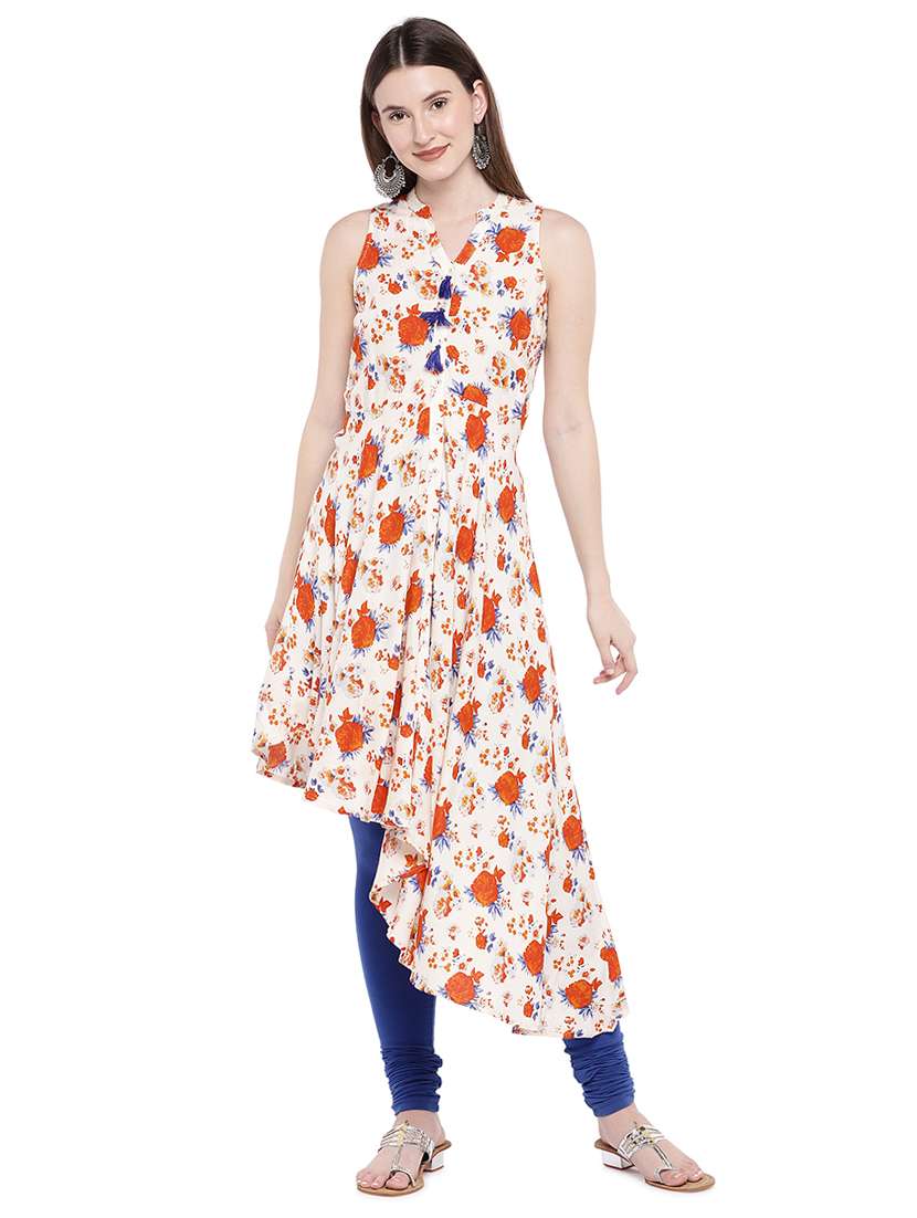 floral asymmetric kurta