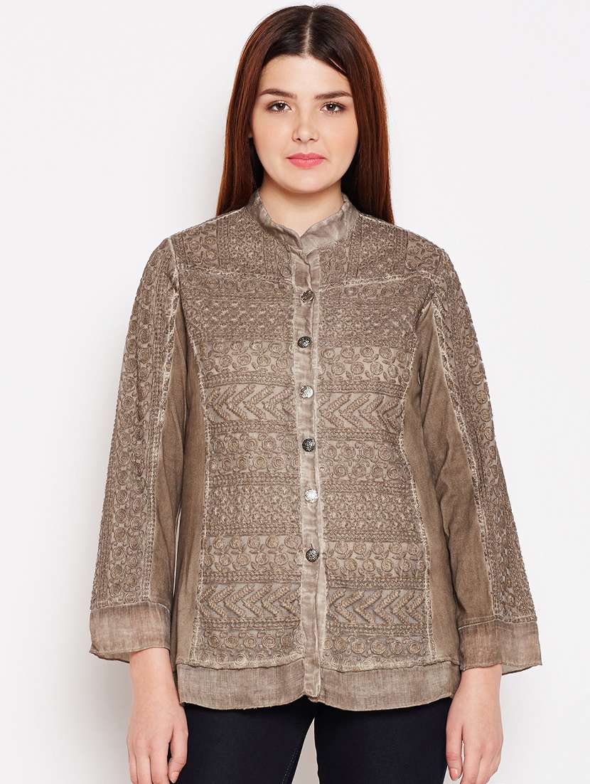 long sleeved embroidered shirt