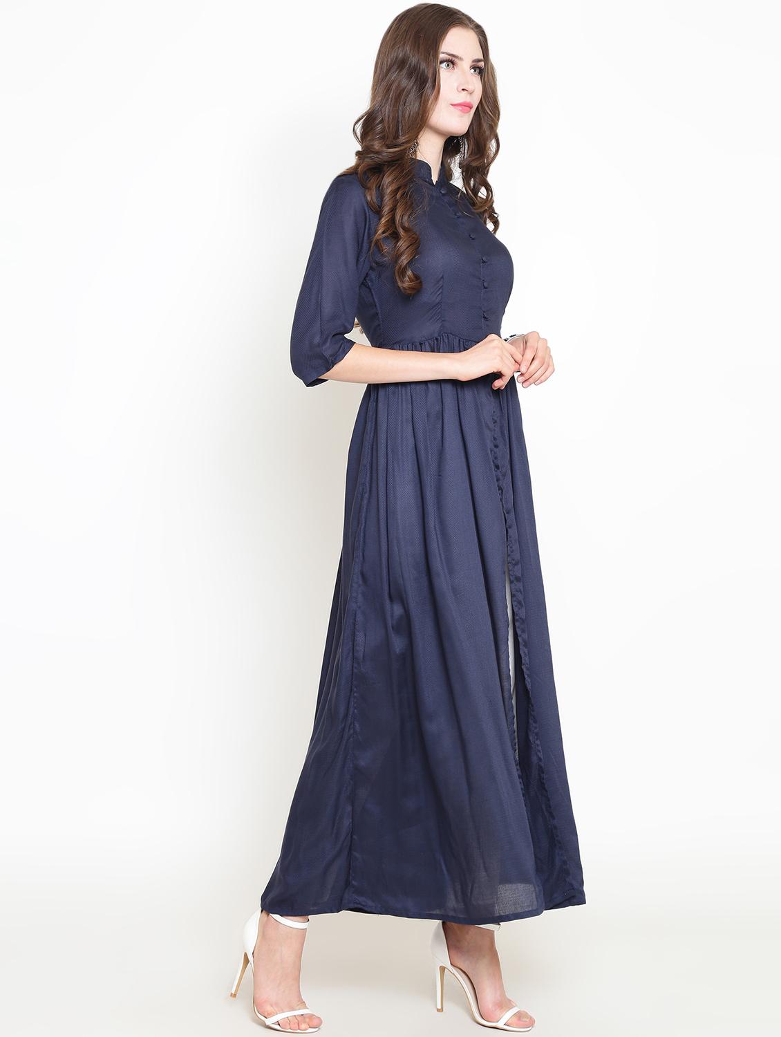 solid flared kurta palazzo set - 16369213 -  Standard Image - 1