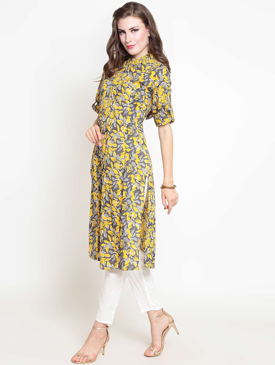 floral printed kurta palazzo set - 16369215 -  Standard Image - 1
