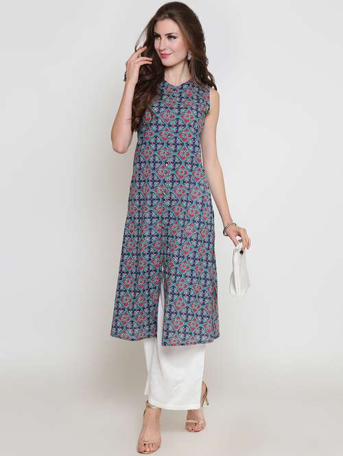 kalamkari printed kurta palazzo set - 16369220 - Standard Image - 0