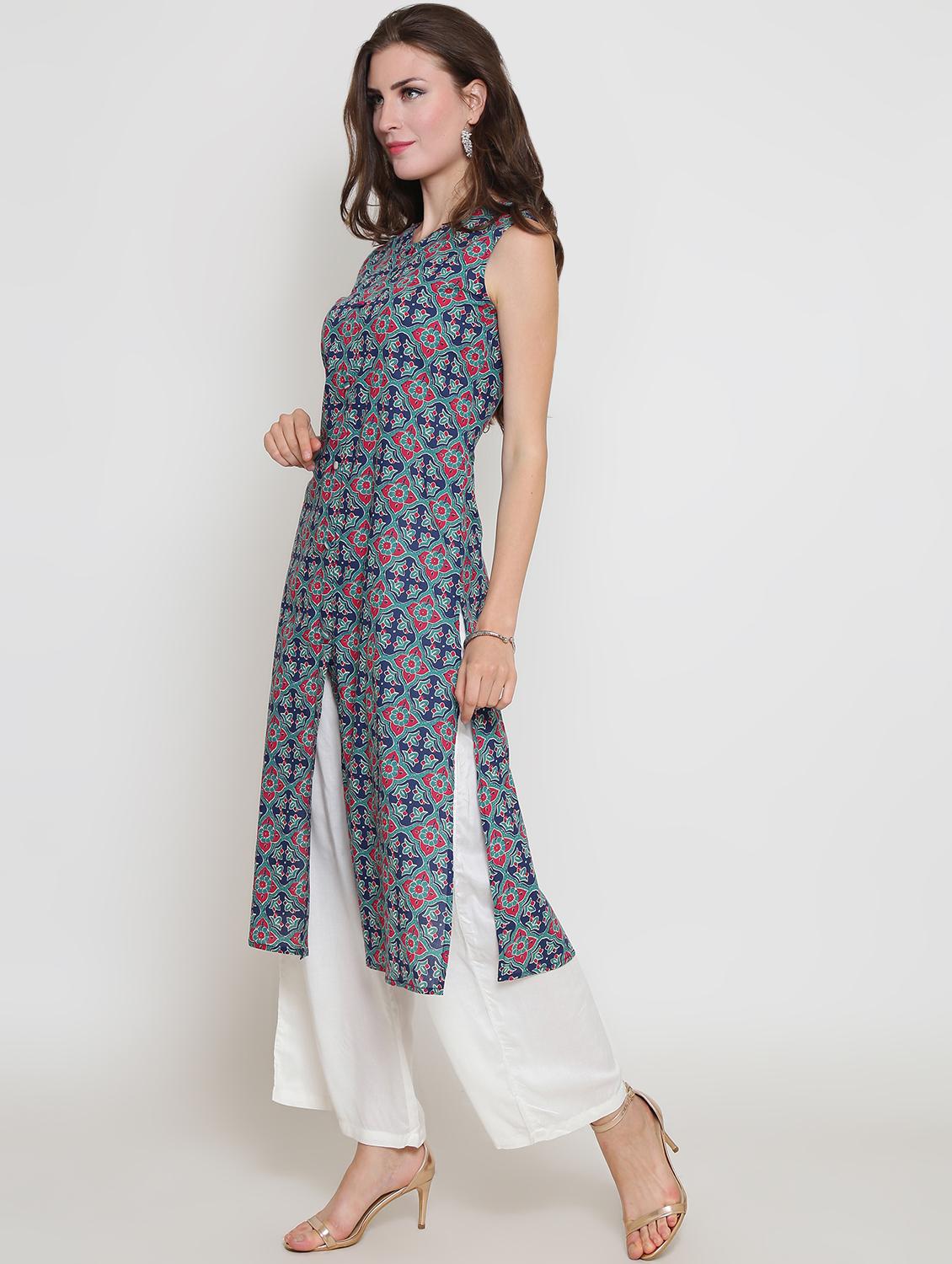 kalamkari printed kurta palazzo set - 16369220 -  Standard Image - 1