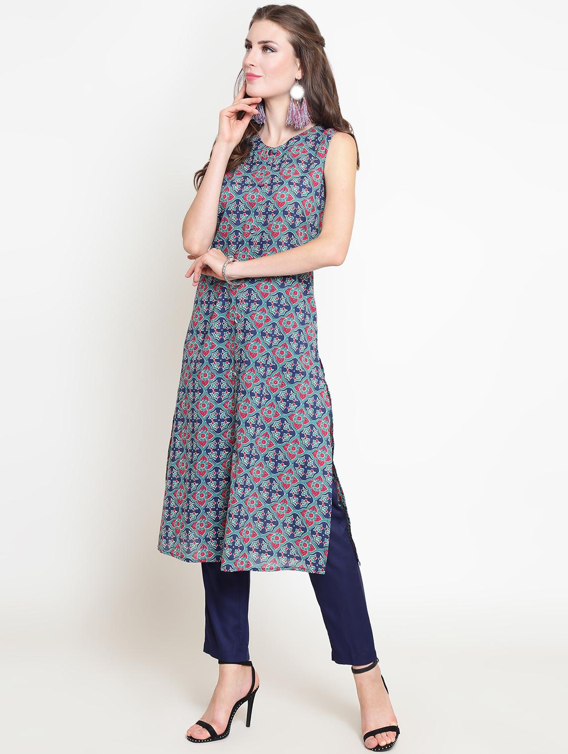 kalamkari printed kurta palazzo set - 16369222 -  Standard Image - 1