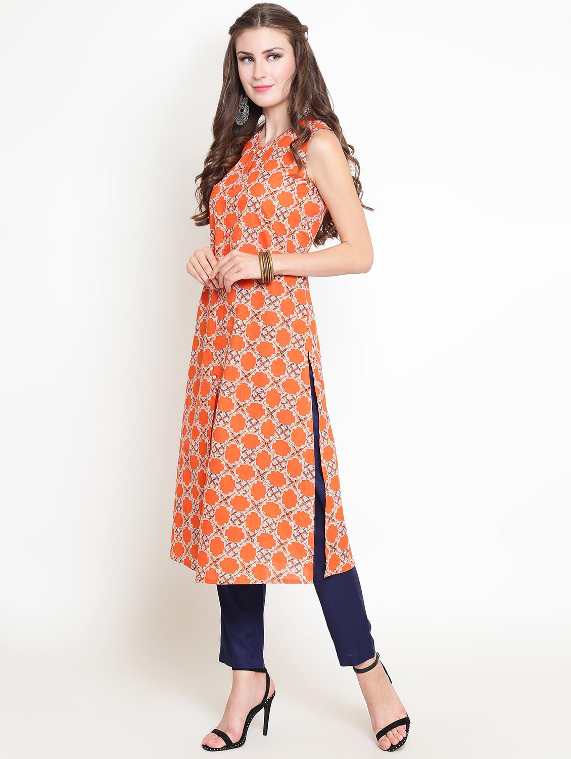 ethnic motifs printed kurta pant set - 16369224 -  Standard Image - 1