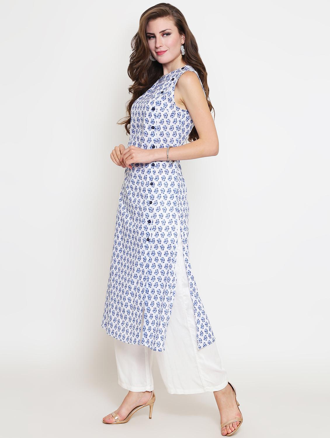 floral printed kurta palazzo set - 16369231 -  Standard Image - 1