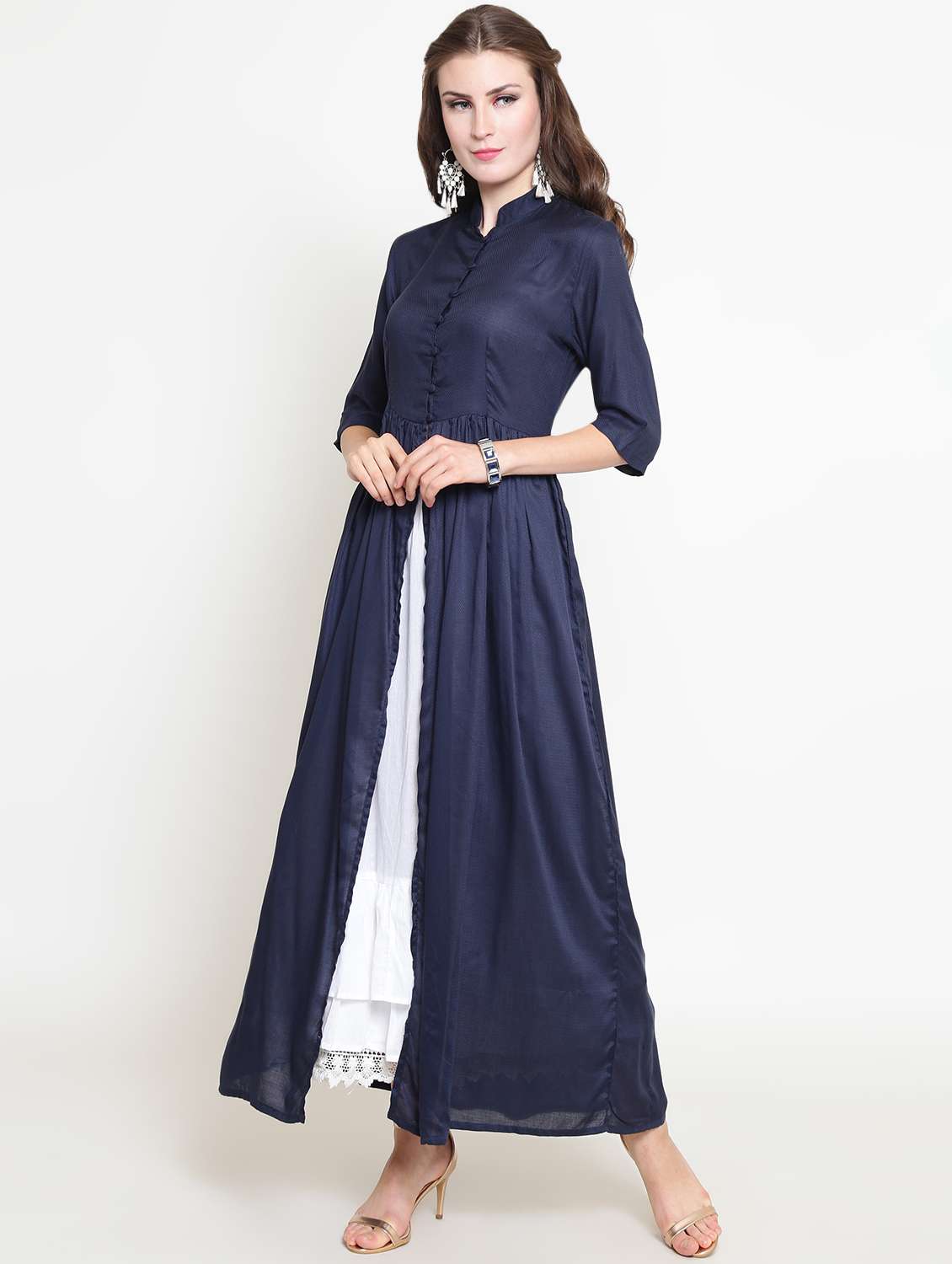 solid high slit kurta - 16369243 -  Standard Image - 1