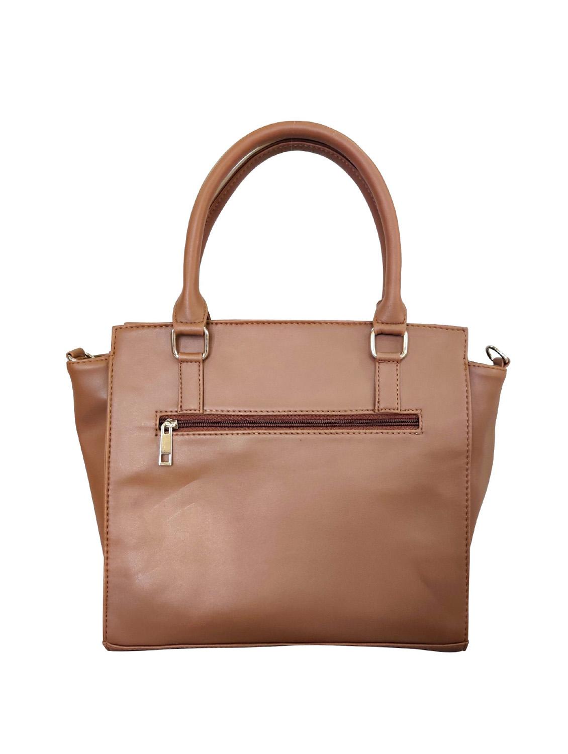 brown leatherette (pu) regular handbag - 16370251 - Standard Image - 1