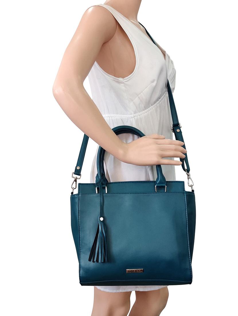 green leatherette (pu) regular handbag - 16370252 - Standard Image - 4