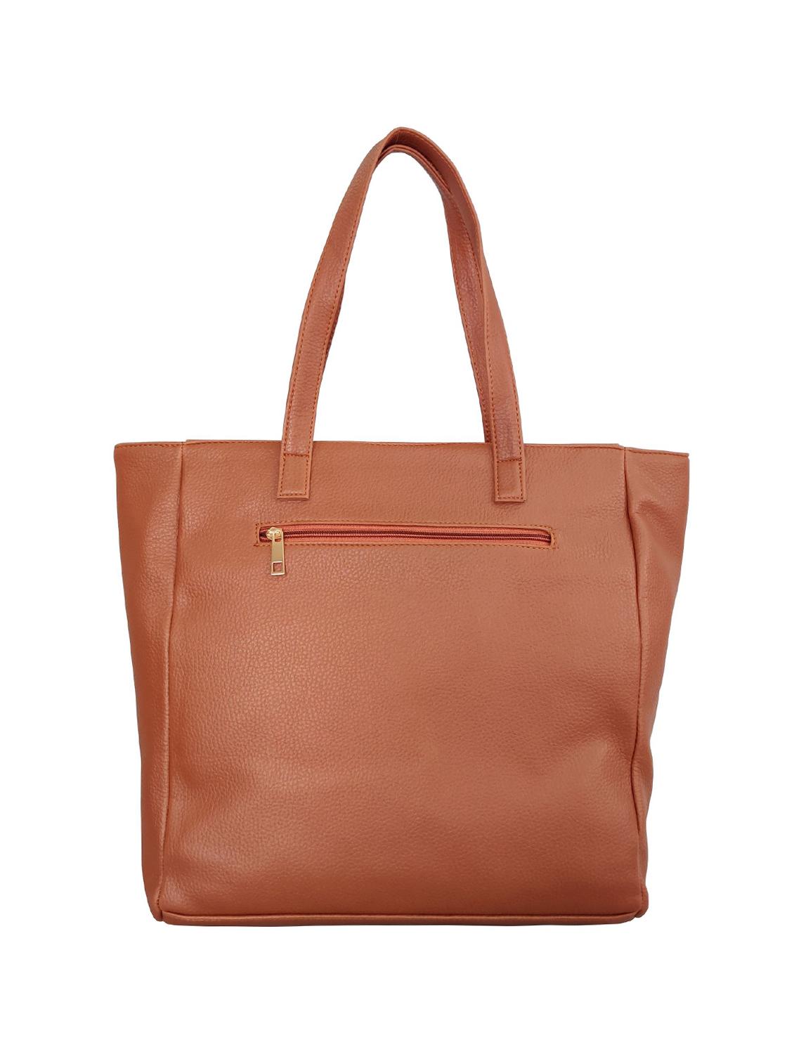tan leatherette (pu) handbag - 16370258 - Standard Image - 1