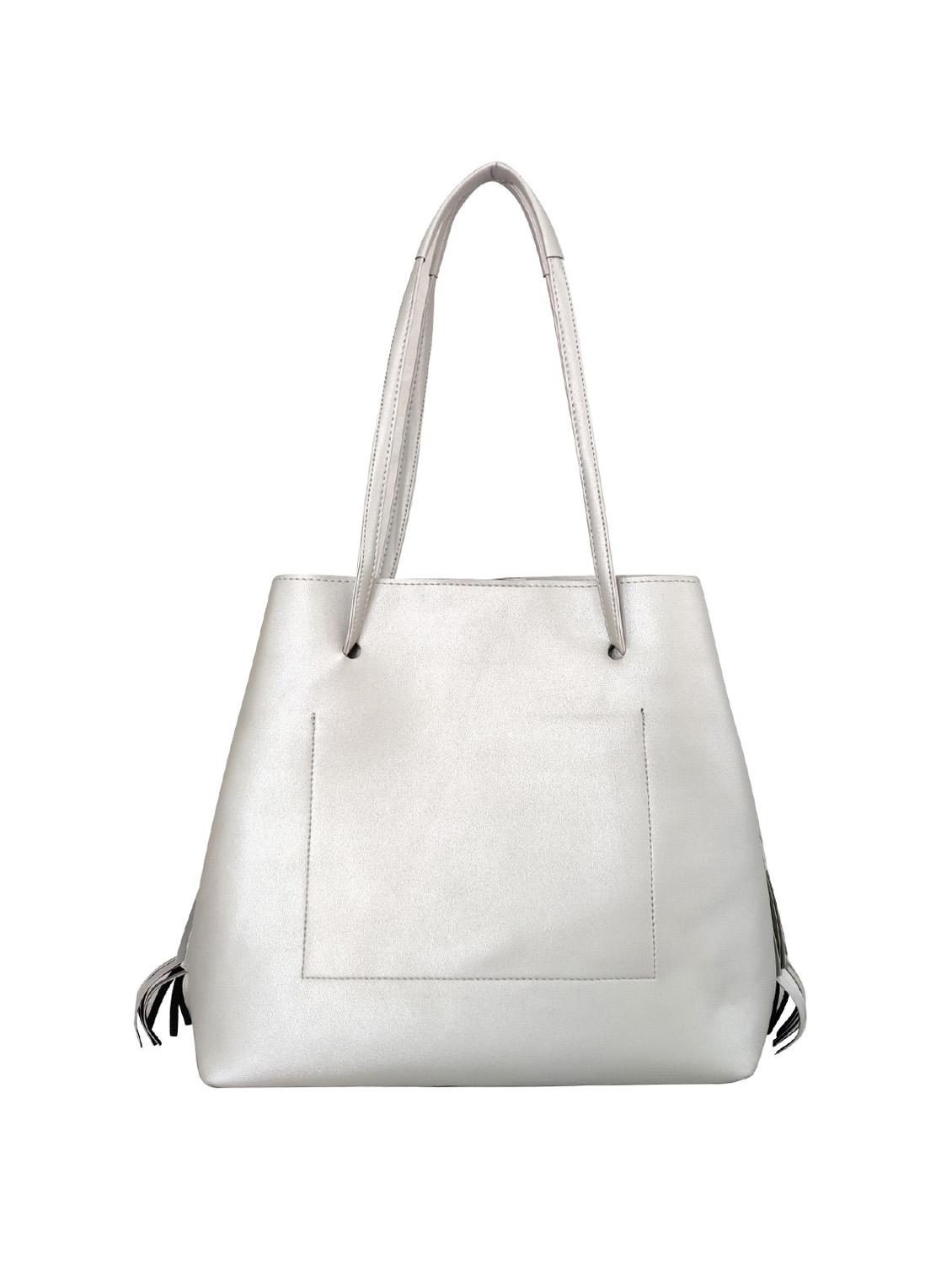 silver leatherette (pu) regular handbag combo - 16370271 -  Standard Image - 1