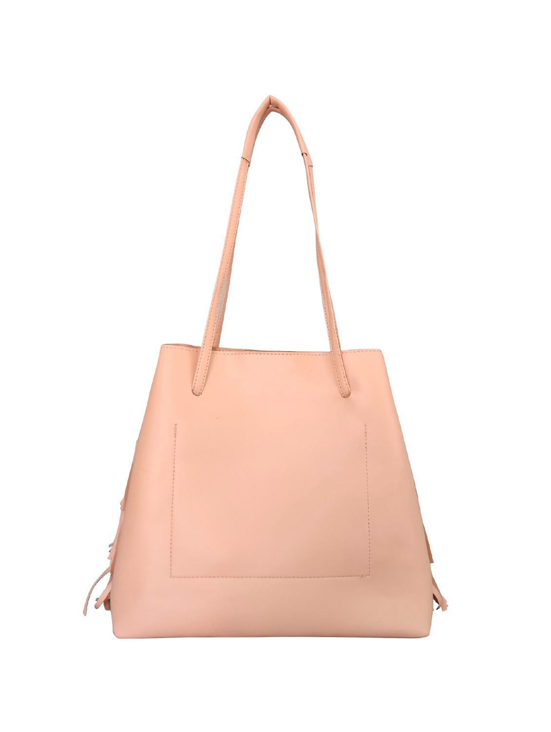 pink leatherette (pu) regular handbag combo - 16370272 -  Standard Image - 1