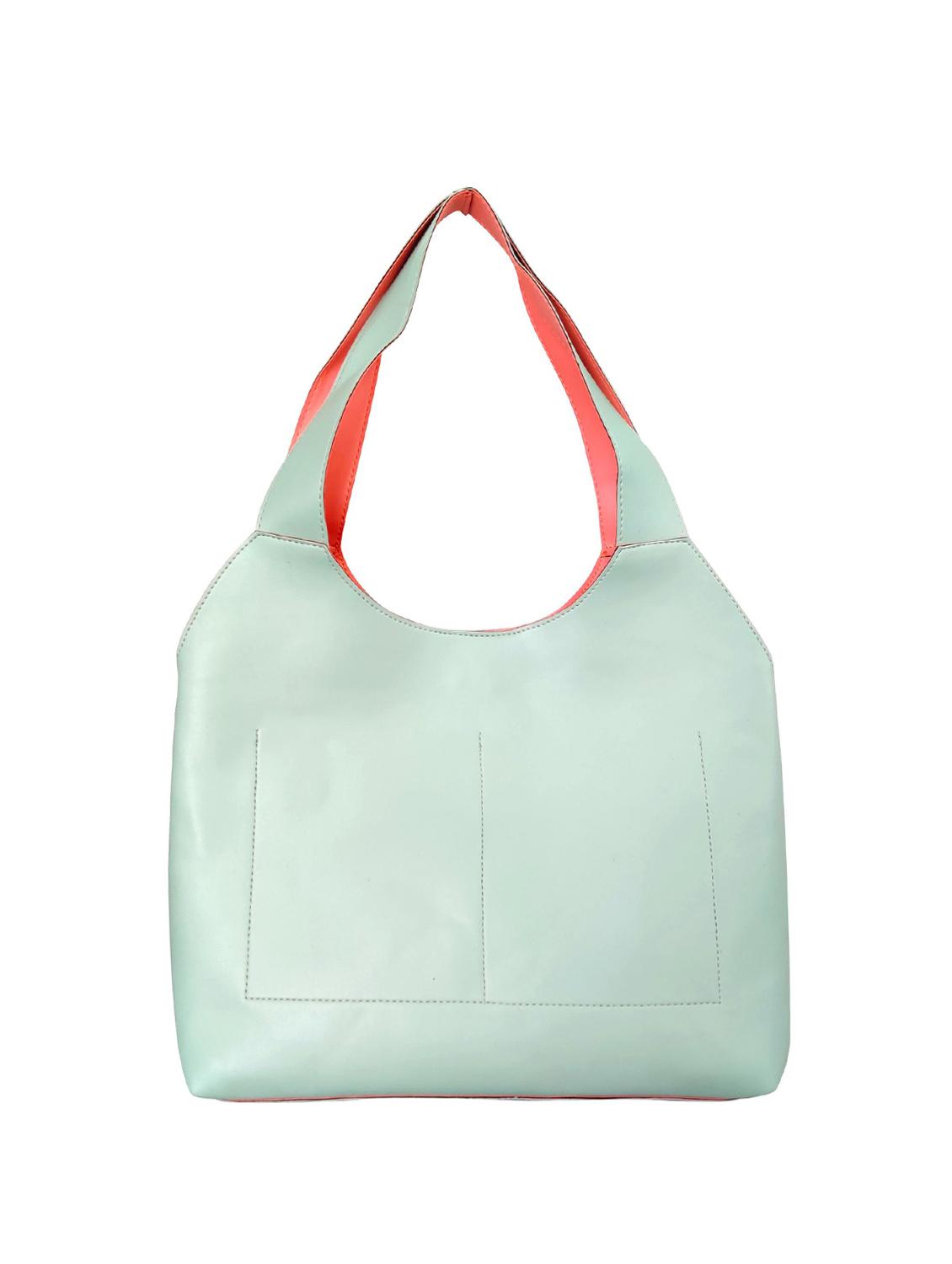 green leatherette (pu) regular handbag combo - 16370277 - Standard Image - 1