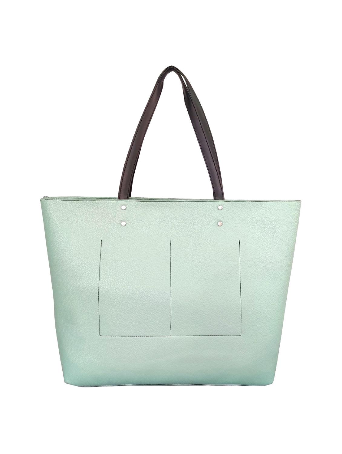 green leatherette (pu) regular handbag combo - 16370284 - Standard Image - 1