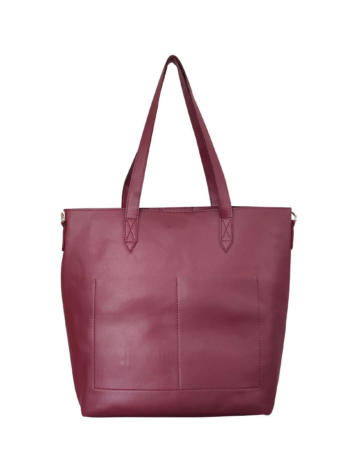 maroon leatherette (pu) regular handbag combo - 16370291 - Standard Image - 1