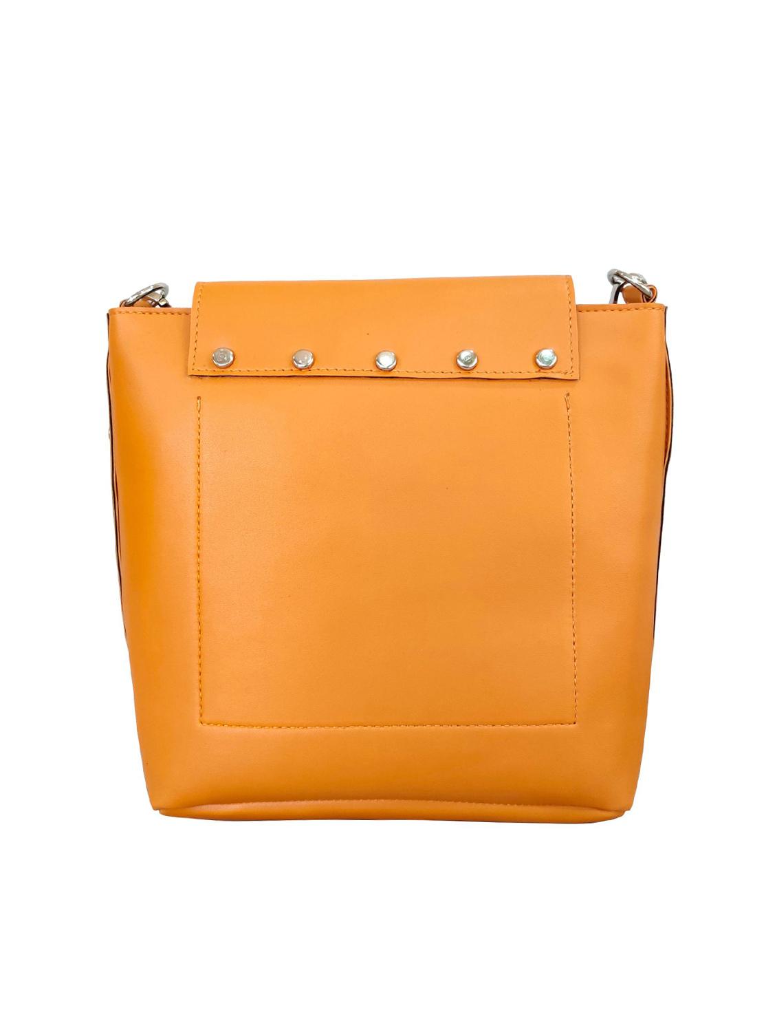 orange leatherette (pu) regular sling bag - 16370295 - Standard Image - 1