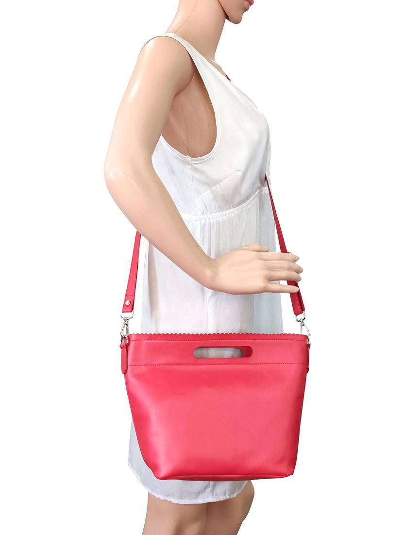 red leatherette (pu) sling bag - 16370297 - Standard Image - 4