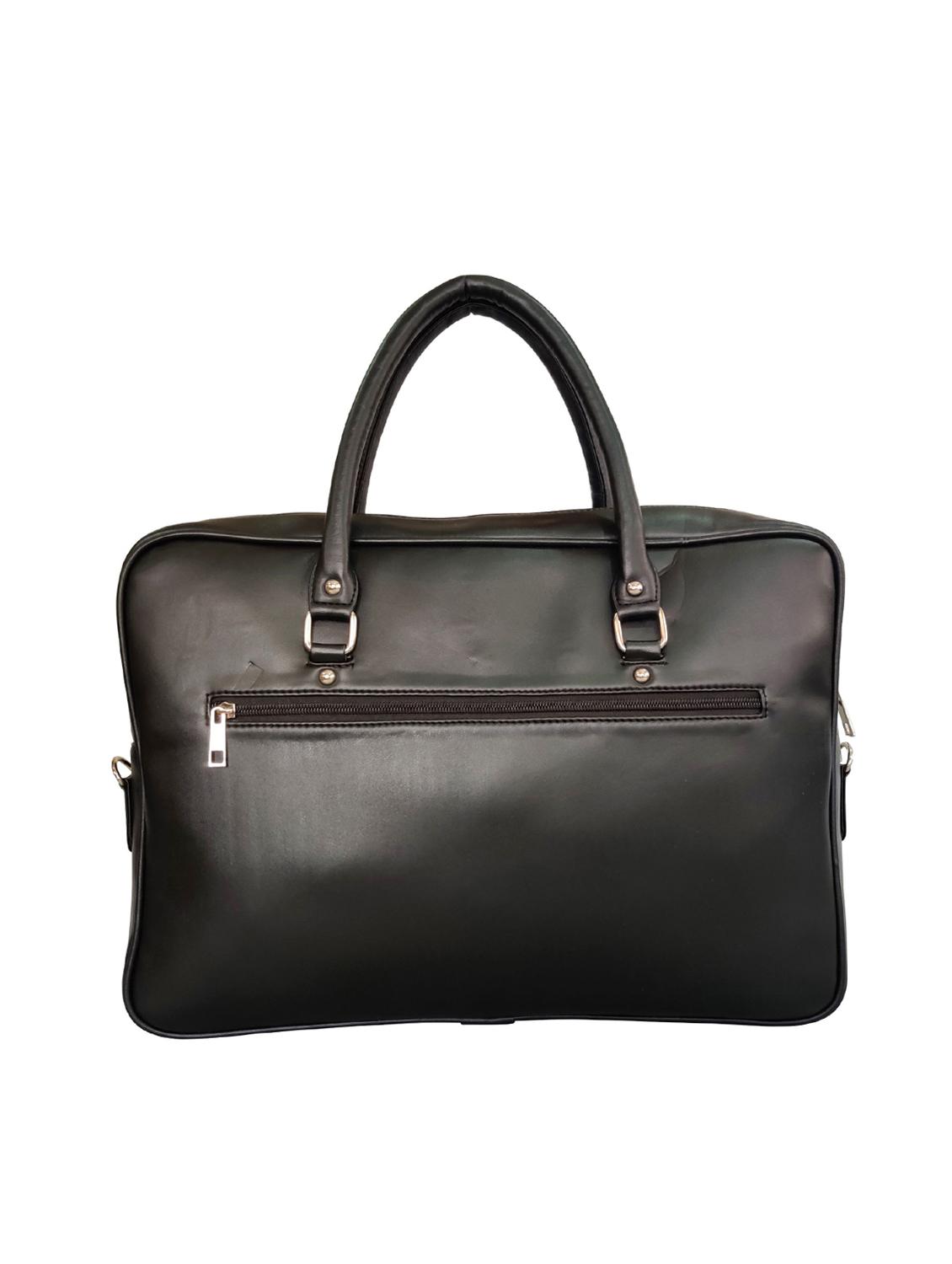 black leatherette (pu) laptop bag - 16370302 - Standard Image - 1