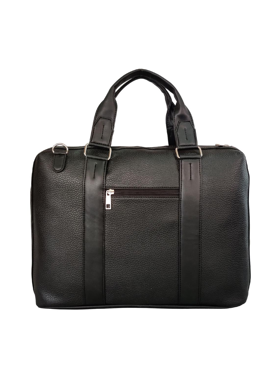 black leatherette (pu) laptop bag - 16370308 - Standard Image - 1