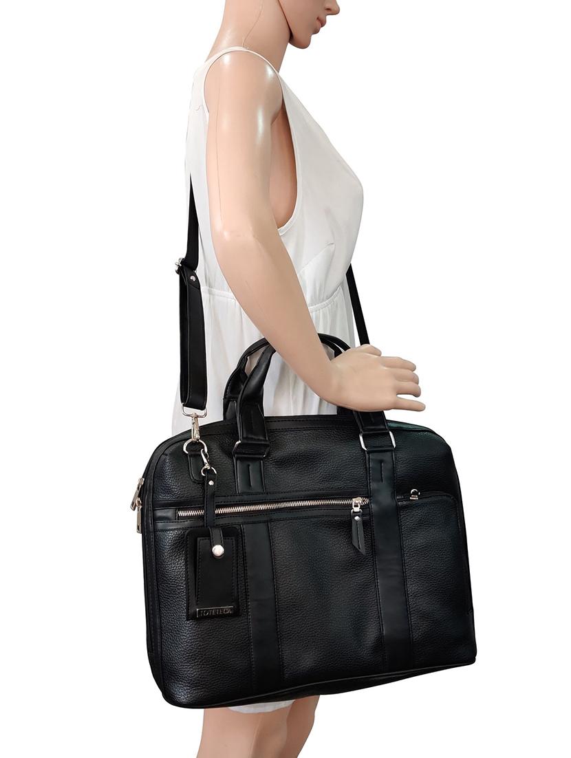 black leatherette (pu) laptop bag - 16370308 - Standard Image - 4