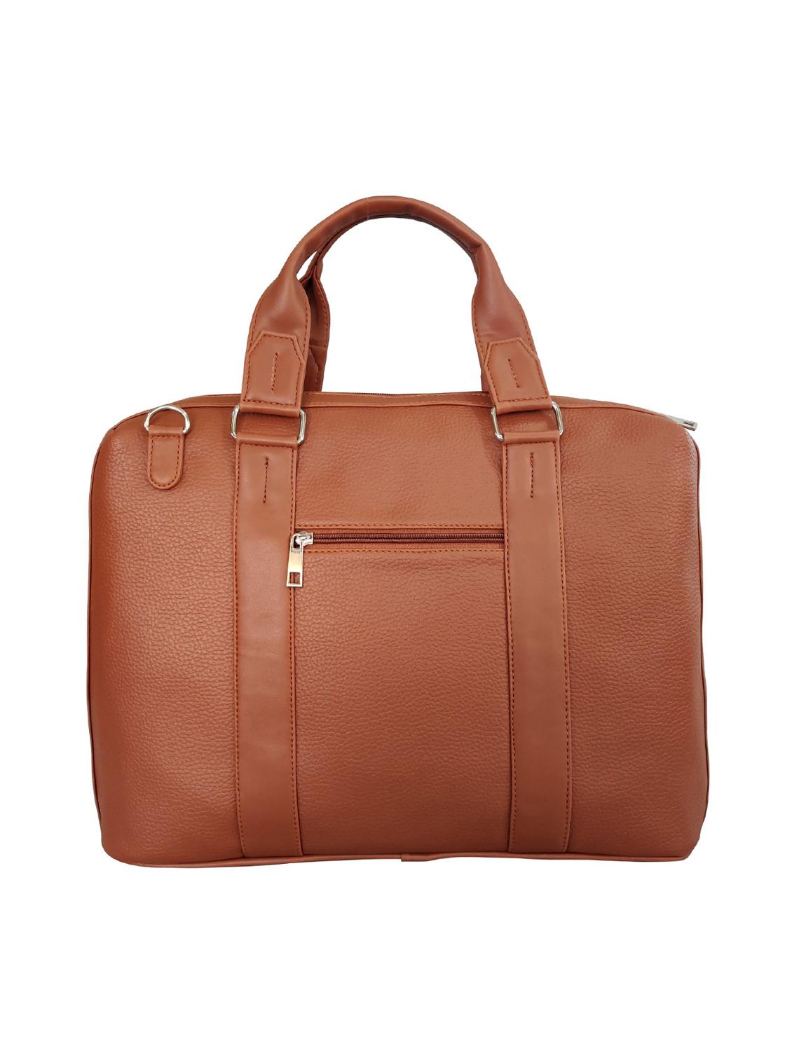 tan leatherette (pu)  laptop bag - 16370309 -  Standard Image - 1