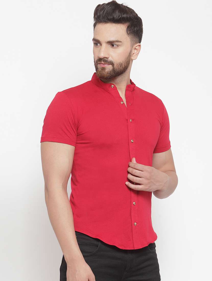 mens solid casual shirt - 16370373 -  Standard Image - 1