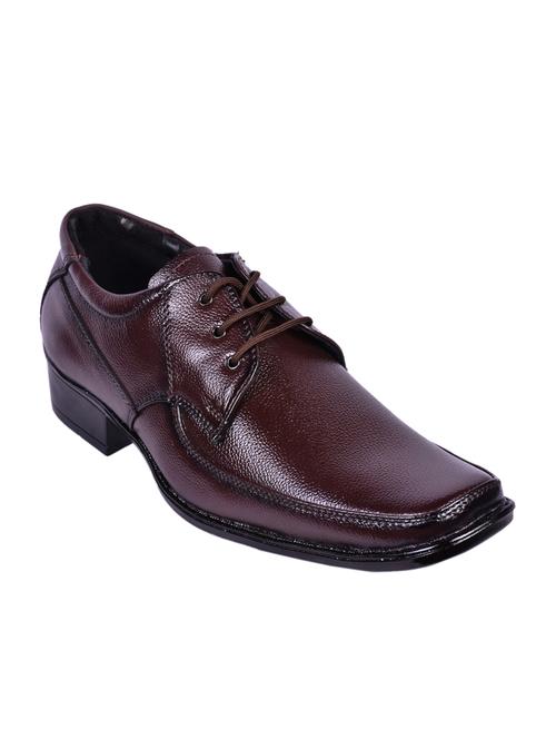 brown leather lace-up derbys - 16371728 - Standard Image - 0