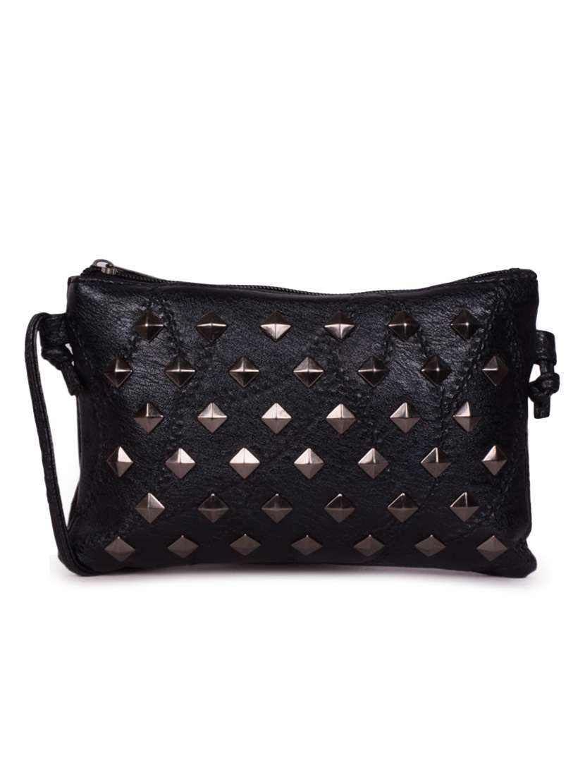 black leatherette (pu) sling bag