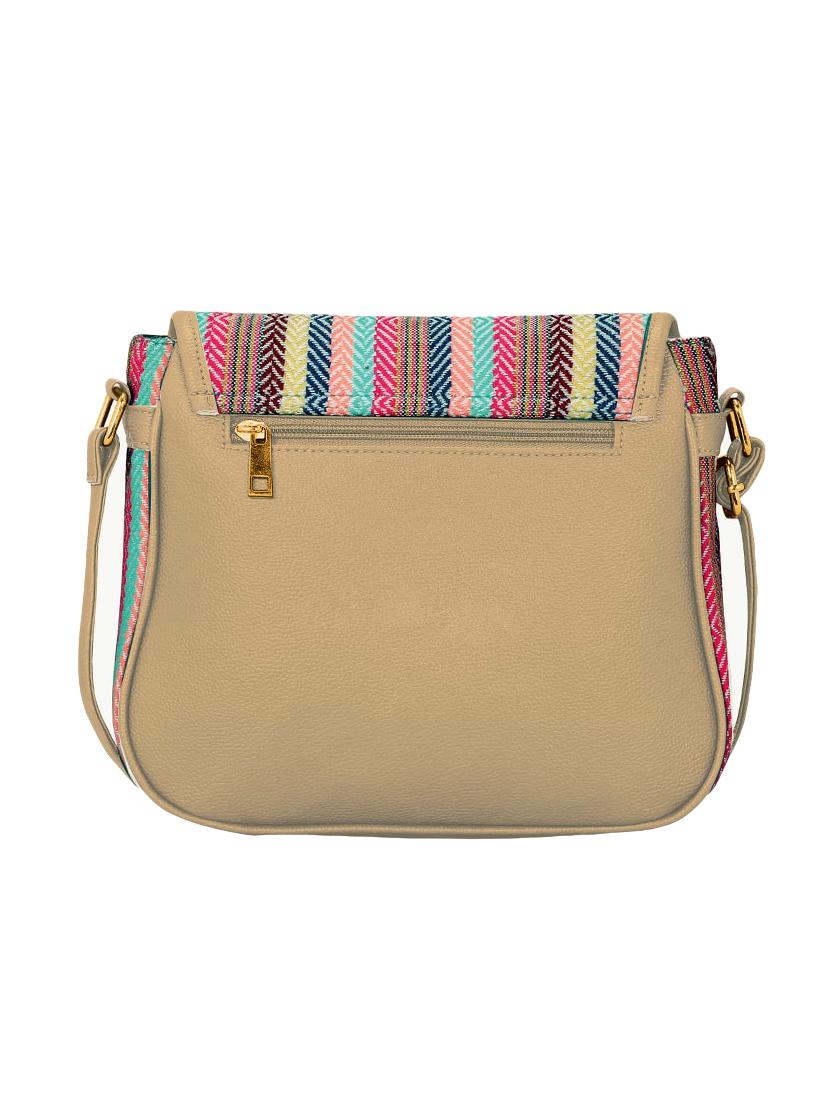 beige leatherette (pu) sling bag - 16374531 - Standard Image - 1