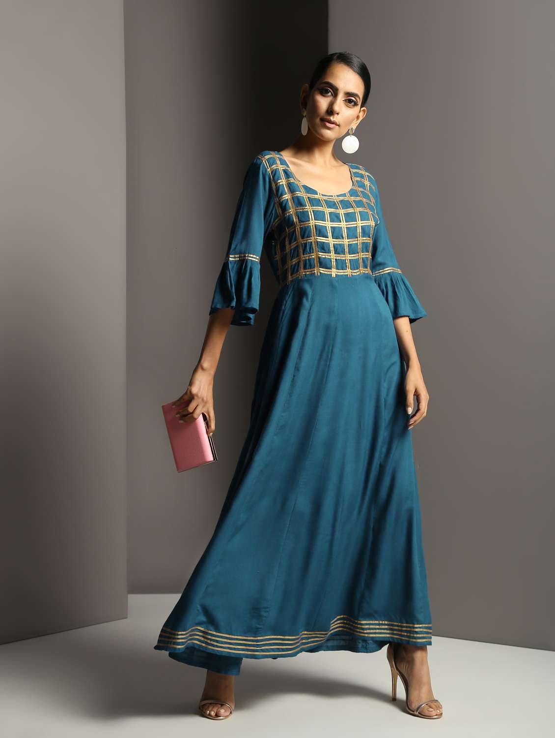 gota work a-line dress