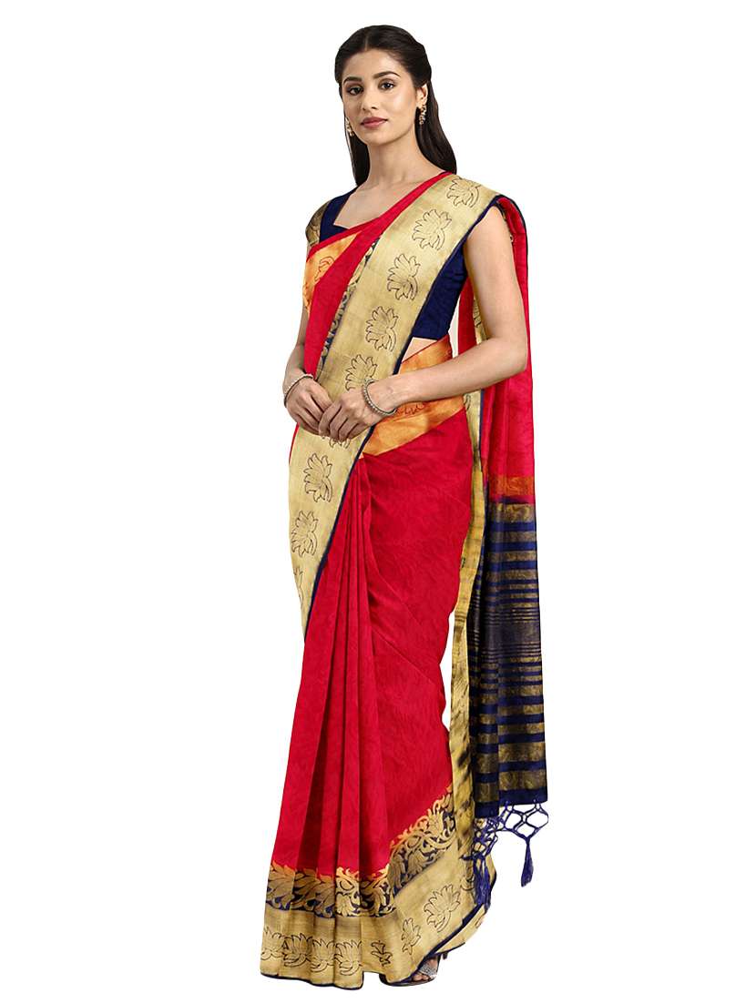 bordered kanjivaram saree with blouse