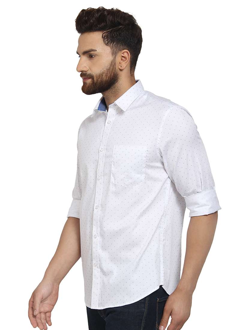 mens micro print casual shirt - 16379114 -  Standard Image - 1