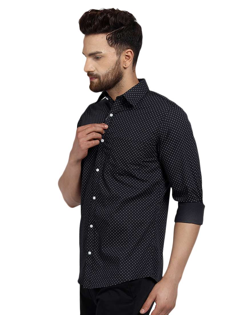 mens micro print casual shirt - 16379144 -  Standard Image - 1