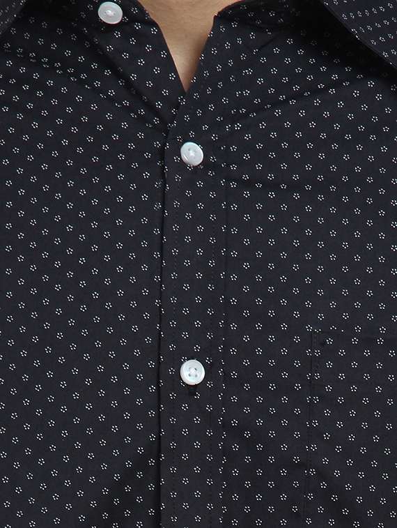 mens micro print casual shirt - 16379144 - Standard Image - 4