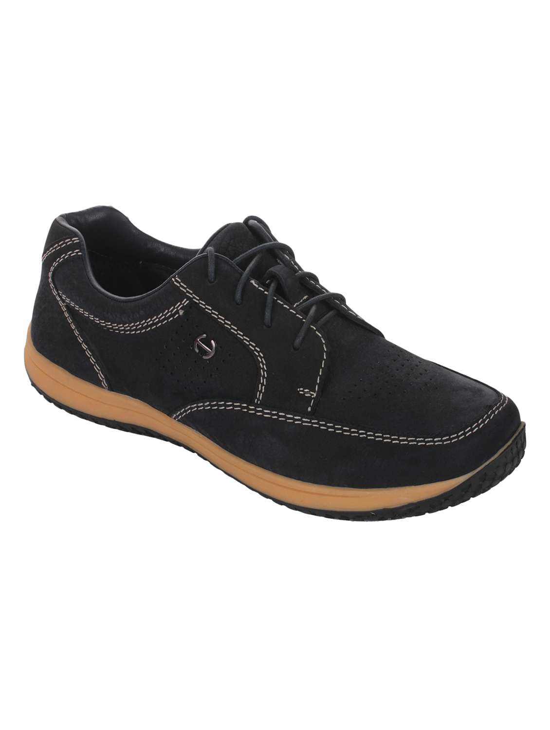 navy blue leatherette lace up shoes