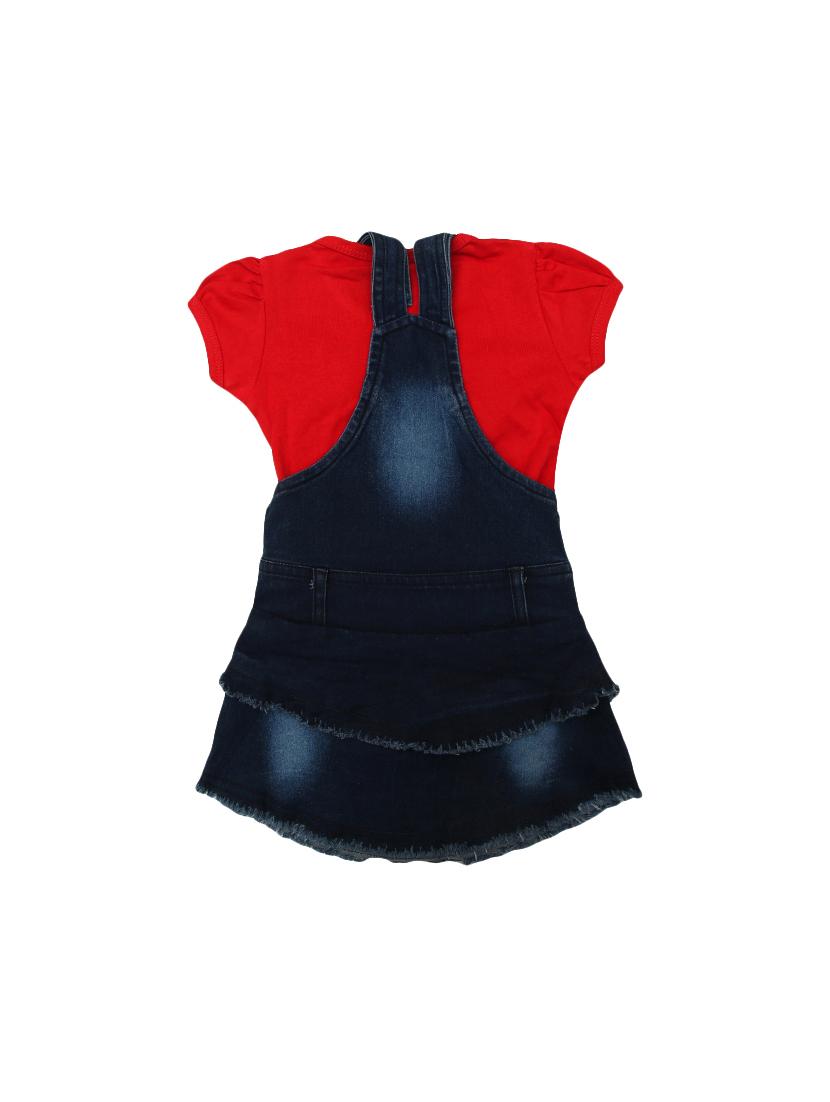red cotton dungaree set - 16383857 -  Standard Image - 1