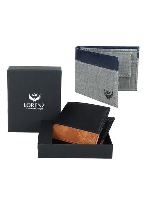 grey and blue canvas wallet - 16386340 - Standard Image - 0