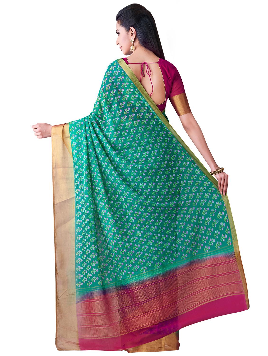 floral zari motif woven saree with blouse - 16386556 -  Standard Image - 1
