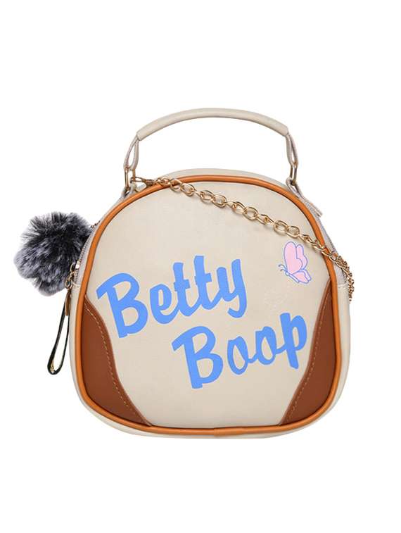 beige leatherette (pu) sling bag