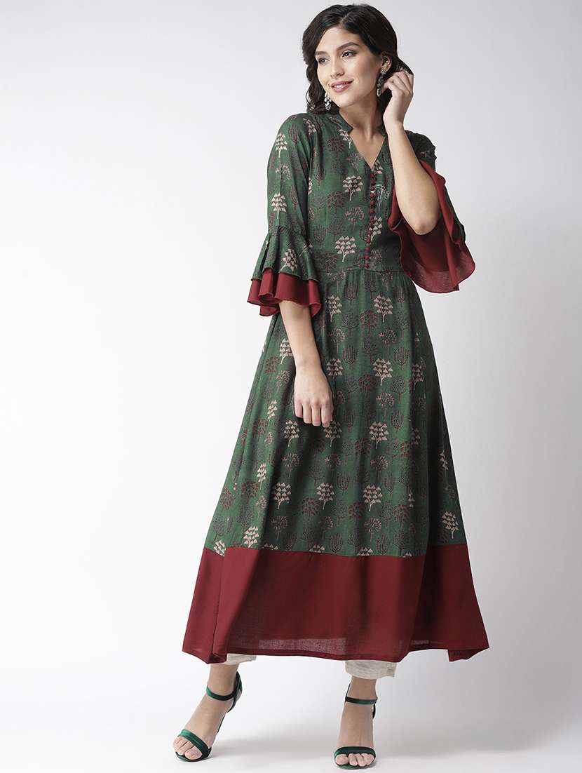 women's flared kurta - 16386768 -  Standard Image - 1