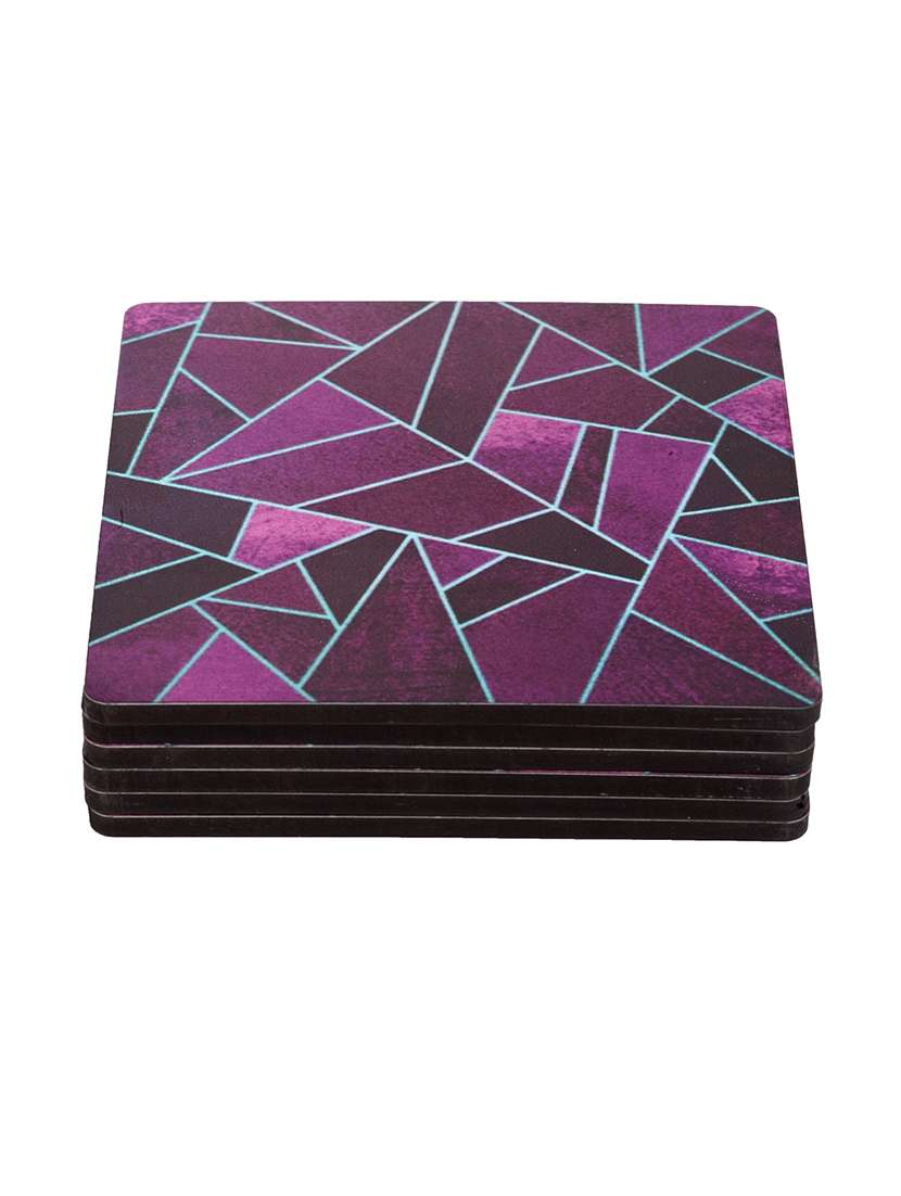 Alina Decor Set Of 6 Printed Coasters With Wooden Stand
