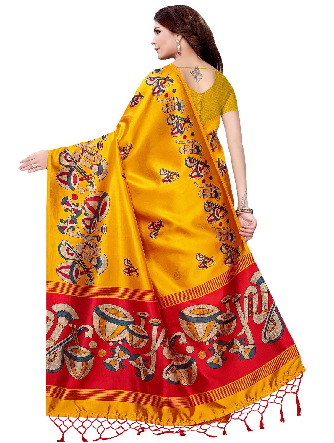 kalamkari printed mysore silk saree with blouse - 16387899 -  Standard Image - 1