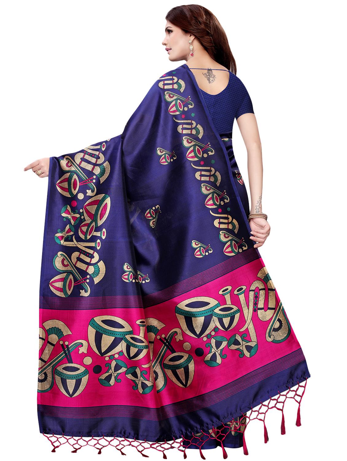 kalamkari printed mysore silk saree with blouse - 16387901 -  Standard Image - 1