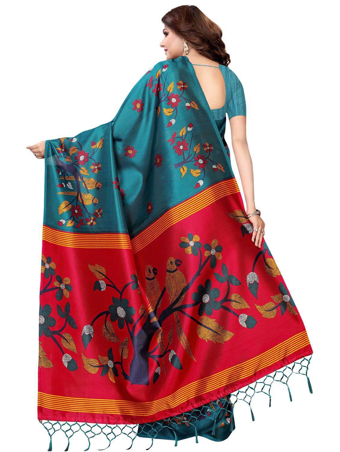 kalamkari printed mysore silk saree with blouse - 16387913 -  Standard Image - 1