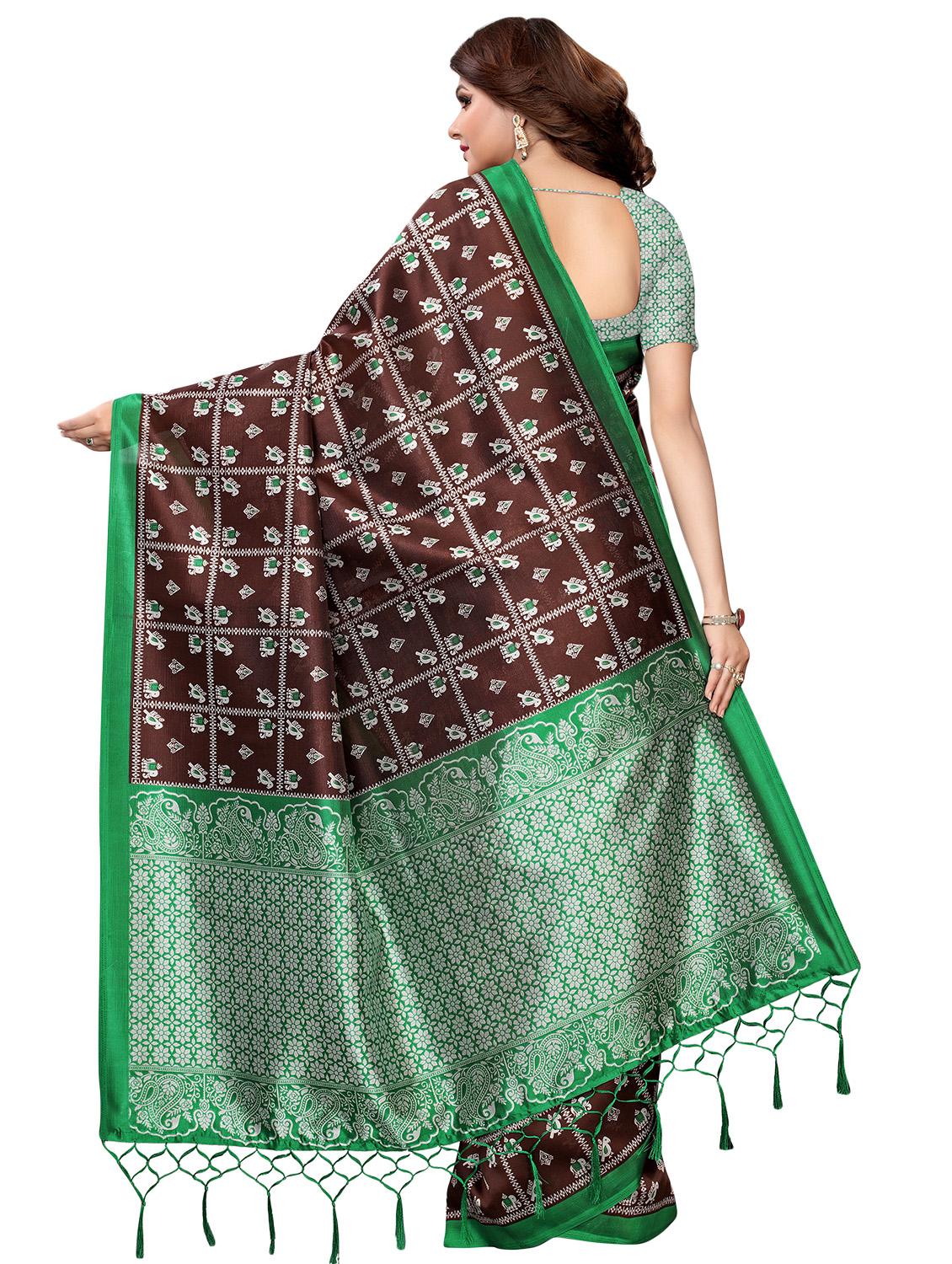 kalamkari printed mysore silk saree with blouse - 16387915 -  Standard Image - 1