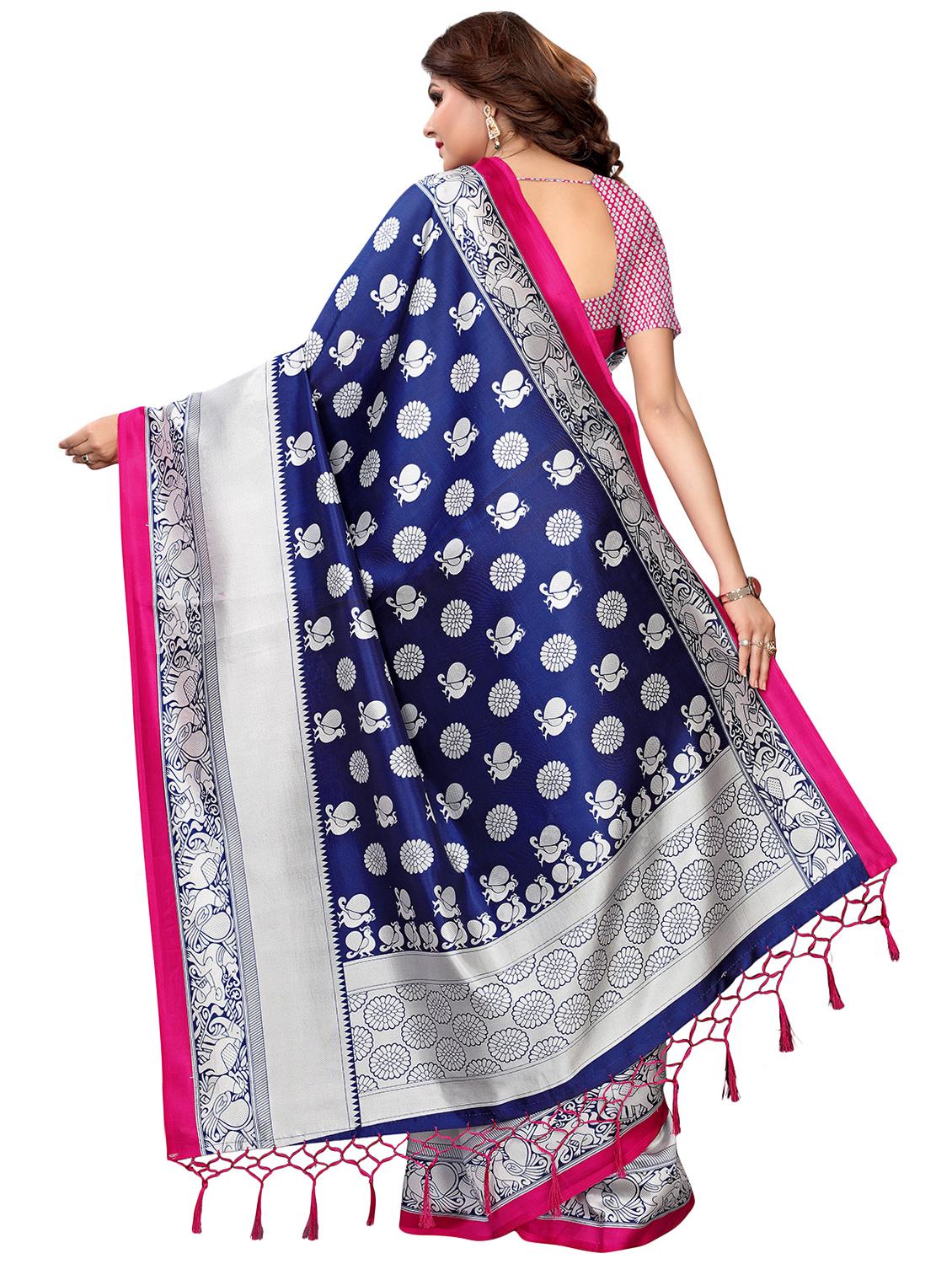 kalamkari printed mysore silk saree with blouse - 16387919 - Standard Image - 1