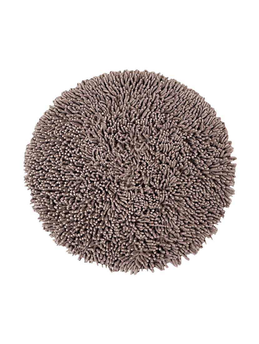 saral home brown round shape anti slip cotton saggy bathmat (120 cm) - 16388260 -  Standard Image - 1